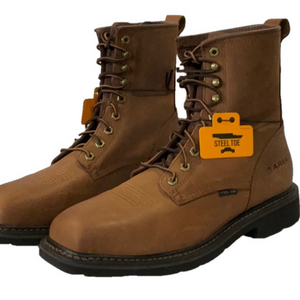 ARIAT Cascade 8" Steel Toe Work Boots – Brown – Men’s